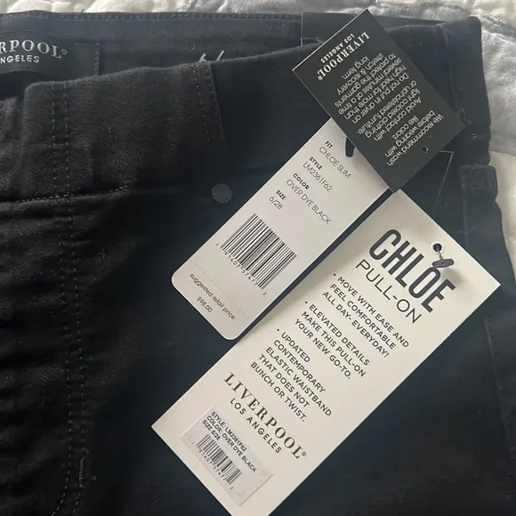 Liverpool Black Chloe Jeans size 6/28 Slim stretch - Picture 5 of 5